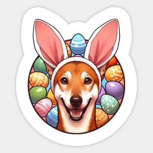 Cirneco dell'Etna with Bunny Ears Celebrates Easter Sticker